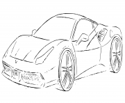 Coloriage Ferrari F8 Tributo 710 chevaux