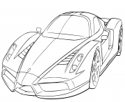 Coloriage Ferrari Enzo supercar 660 chevaux puissance