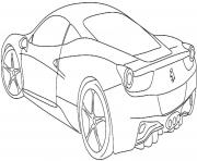 Coloriage derriere de la ferrari turbo vitesse