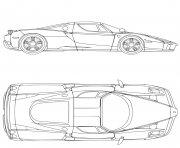 Coloriage ferrari enzo super voiture de course