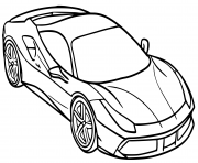 Coloriage Voiture Ferrari 488 GTB Spider