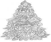 Coloriage noel pour adulte motif sapin