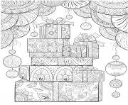 Coloriage cadeaux de noel mandala anti stress