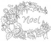 Coloriage couronne de noel decorations anti stress