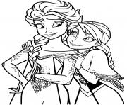 Coloriage Elsa Anna les meilleurs amies Reine des Neiges 2