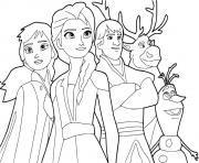 Coloriage Reine des Neiges 2 avec anna elsa kristoff sven olaf adventure