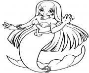 Coloriage princesse sirene manga anime