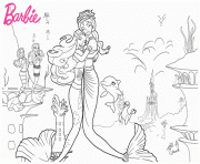 Coloriage mere et fille sirene de barbie