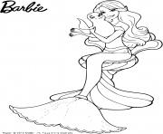 Coloriage barbie sirene avec un bebe phoque