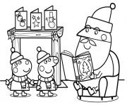 Coloriage le pere noel peppa pig raconte une histoire de noel