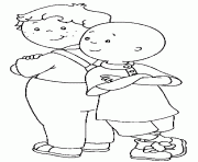 Coloriage caillou et leo les meilleurs amis du monde