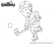 Coloriage caillou joue au hockey pour la couope stanley