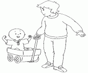 Coloriage papa joue avec caillou