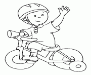 Coloriage caillou apprend a pedaler sur son nouveau velo