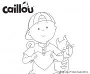 Coloriage caillou et le chat gilbert avec un coeur pour la saint valentin