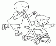 Coloriage caillou et mousseline rigolent et jouent ensemble