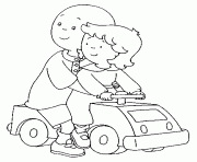 Coloriage caillou et mousseline joue a la voiture ensemble