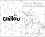 Coloriage bonne fete des grands parents avec papi caillou et mousseline