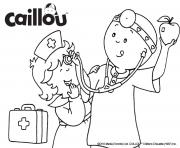 Coloriage caillou et mousseline jouent au docteur