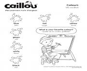 Coloriage mes premierrs mots en anglais de caillou