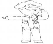 Coloriage caillou halloween le policier