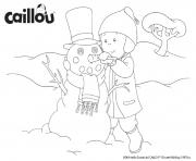 Coloriage caillou a fait un bonhomme de neige