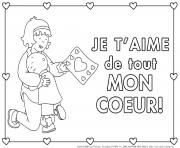 Coloriage carte de souhaits je taime de tout mon coeur maman de caillou