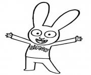 Coloriage simon le petit lapin tout joyeux