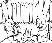 Coloriage anniversaire de simon le petit lapin