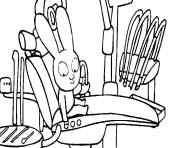 Coloriage le petit lapin simon au dentiste