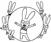 Coloriage simon le lapin et ses amis lapins