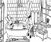 Coloriage simon prend son bain pour etre propre