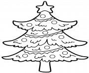 Coloriage arbre de noel simple et facile maternelle avec une etoile