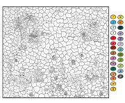 Coloriage le monde marin avec un sousmarin par numero