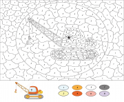 Coloriage machine de construction pour batir par numero