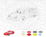 Coloriage voiture de course par numero