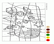 Coloriage magique buche de noel par numero