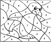 Coloriage pingouin animal par numero