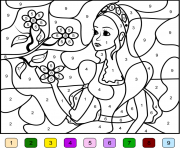 Coloriage princesse barbie pour fille par numero