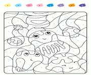 Coloriage magique ce1 meduses par numero