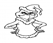 Coloriage Grinch pas content de la celebration de noel