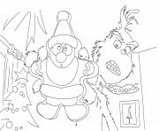 Coloriage le grinch avec un biscuit en forme de pere noel