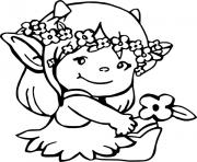 Coloriage bebe lutin fille princesse