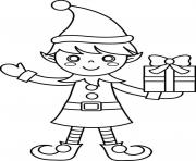 Coloriage lutin enfant de noel