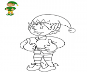 Coloriage lutin avec les pouces en lair positif