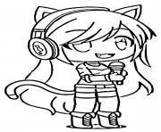 Coloriage gacha life chante une chanson