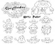 Coloriage harry potter gryffindor personnages kawaii