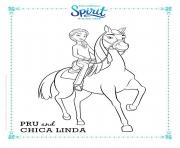 Coloriage pru et chica linda spirit cheval