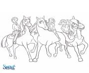 Coloriage cheval spirit etalon des plaines  film animation