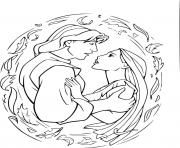 Coloriage Pocahontas Captain John Smith